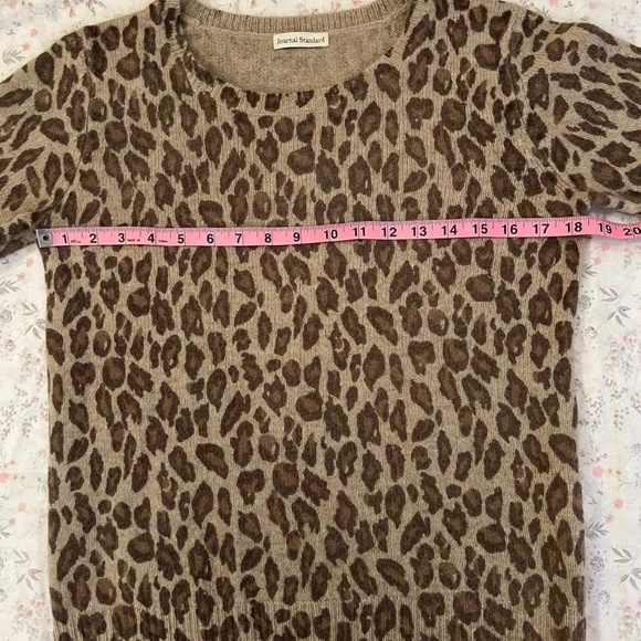 Journal Standard Japanese Wool Angora Leopard Print Crewneck Knit Sweater Fuzzy - Picture 6 of 8